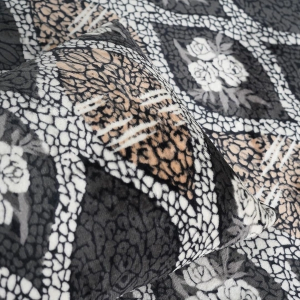 Morado Single Bed Flannel Fabric Quilt/Duvet/Rajai/Blanket Cover for Winters | Warm & Soft | 190 GSM | 60x90 Inches (Navy BrownRose) - Navy Blue Rose