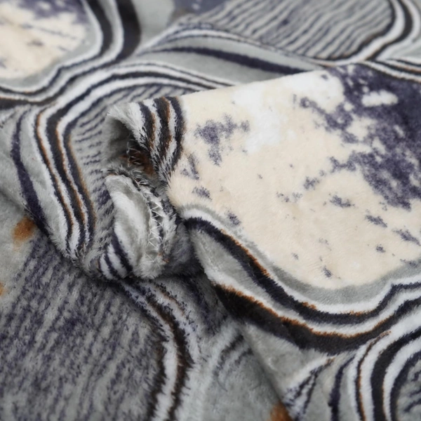 Morado Single Bed Flannel Fabric Quilt/Duvet/Rajai/Blanket Cover for Winters | Warm & Soft | 190 GSM | 60x90 Inches (GreySandClock) - Gray Beige Blocks