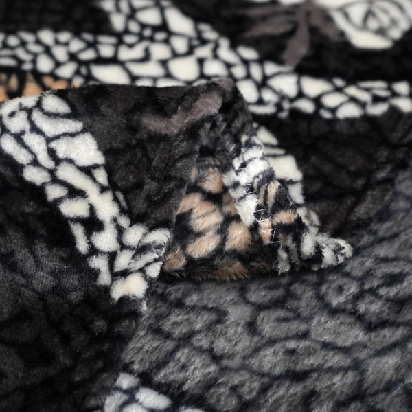 Morado Single Bed Flannel Fabric Quilt/Duvet/Rajai/Blanket Cover for Winters | Warm & Soft | 190 GSM | 60x90 Inches (Navy BrownRose) - Navy Blue Rose