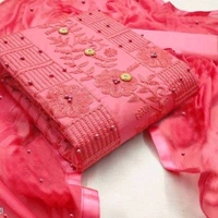 Chudithar Material - gree, pink