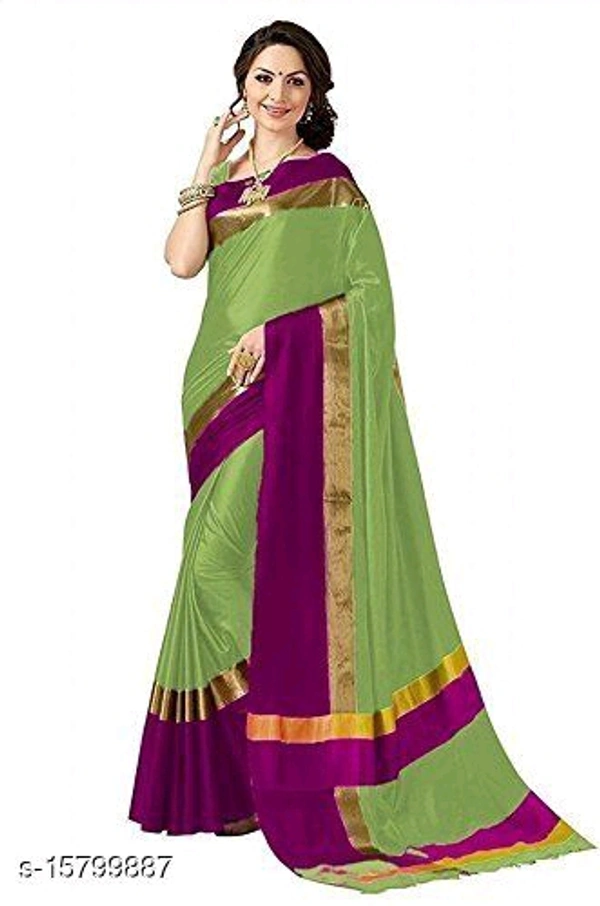 Aagam Silk Saree - green with dark pink code, free size