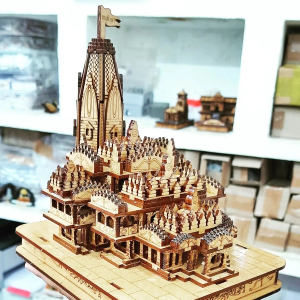 New Ram Mandir - 14x18x19 (LxWxH) in cm