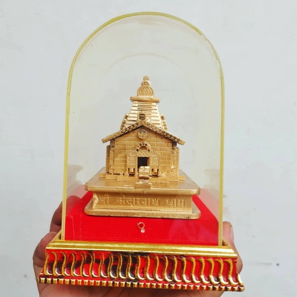 Wooden Golden Kedarnath With Covered Box
