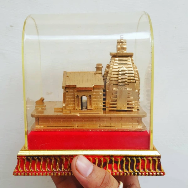 Wooden Golden Kedarnath With Covered Box