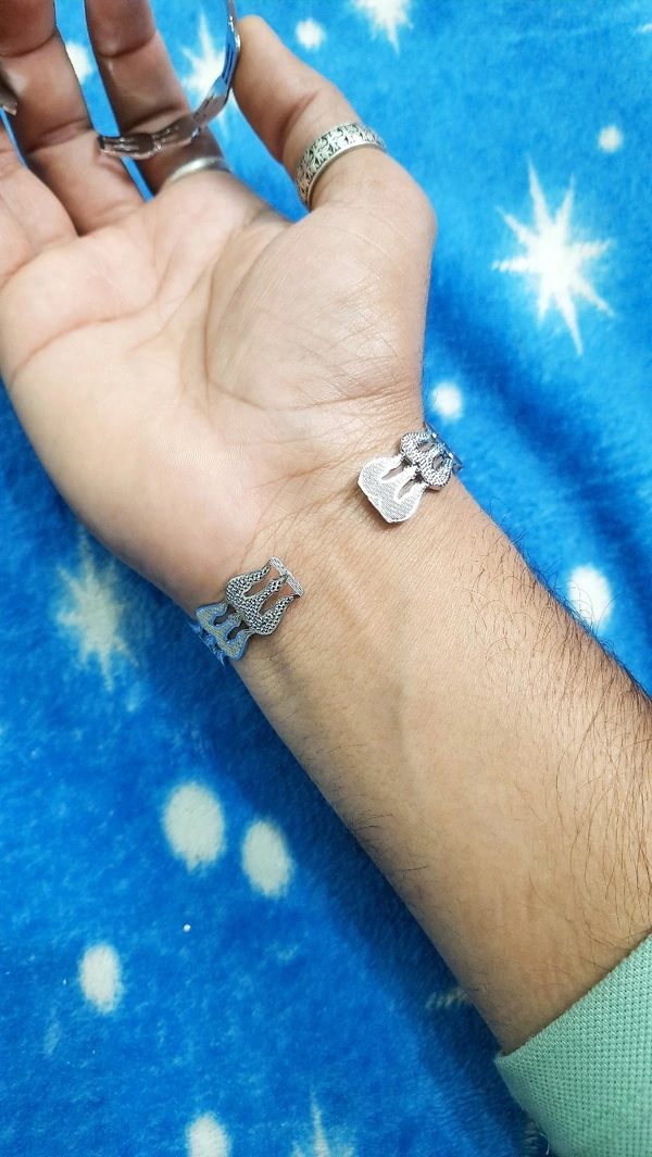 Trishul Silver Bracelet