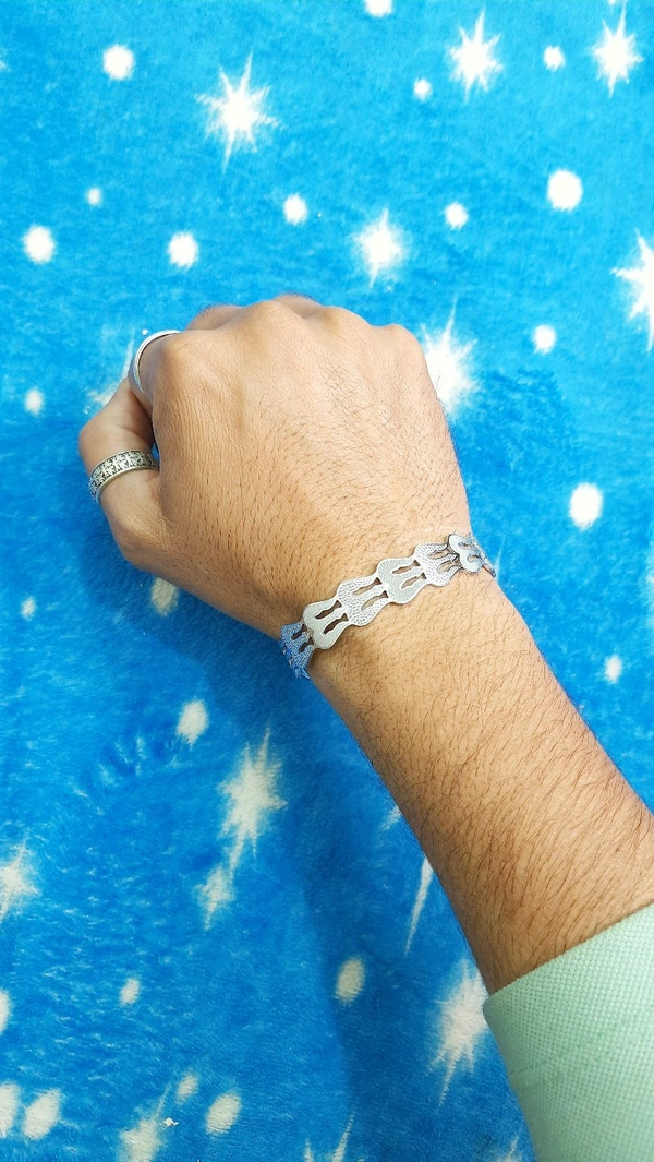 Trishul Silver Bracelet