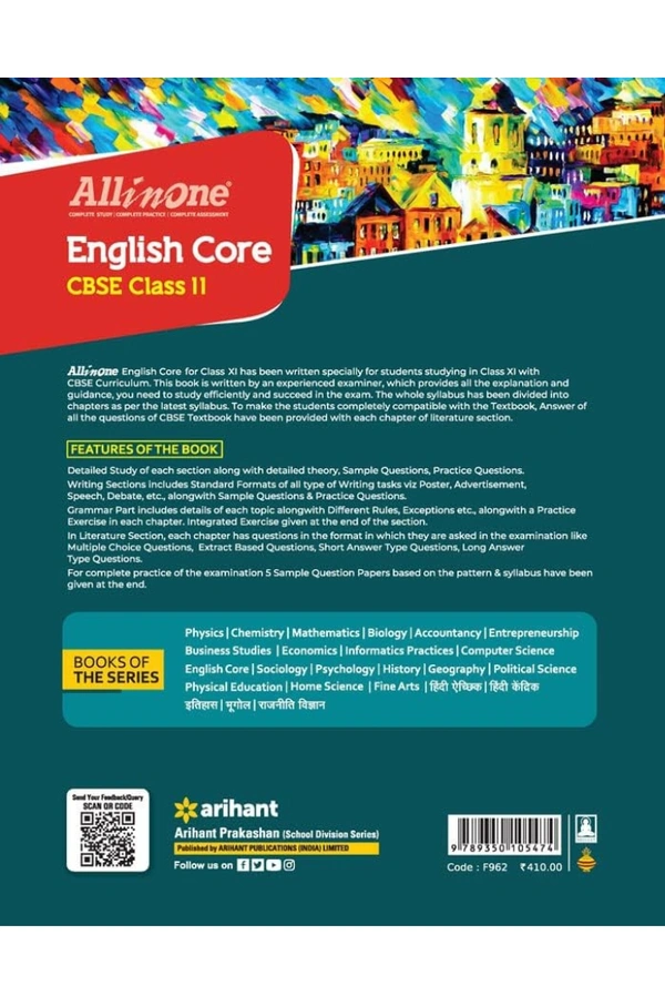All In One Class 11th English Core for CBSE Exam 2024