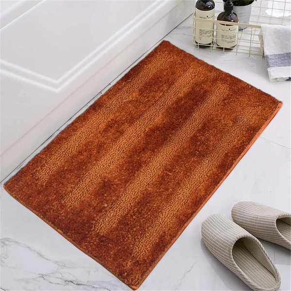 LUXE HOME INTERNATIONAL Luxe Home Bath mat 2500 GSM Microfiber Super Soft, Anti Skid, Classic Mats for Bathroom, Kitchen, Entrance (Rust, 40cm x 60cm, Pack of 1) - 40x60 cm, Rust