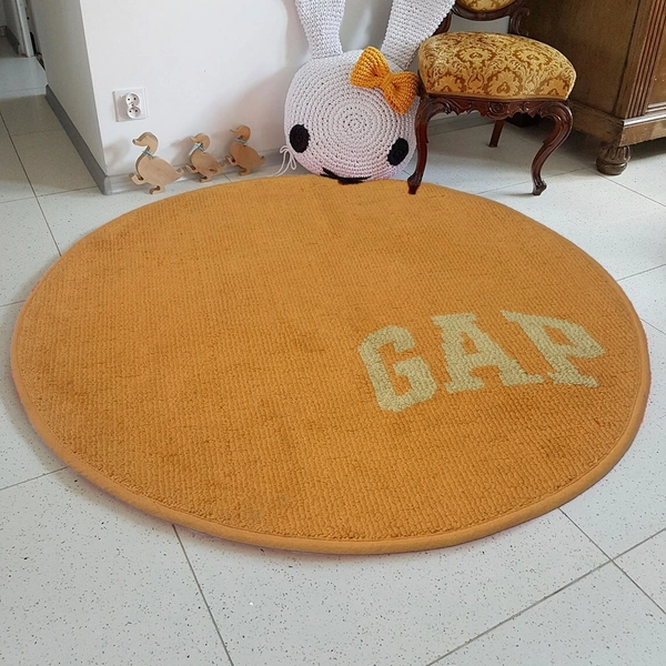 LUXE HOME INTERNATIONAL Bath mat Soft Cotton Round Rug for Bathroom, Bedroom, Living Room - 2x2 ft, Yellow