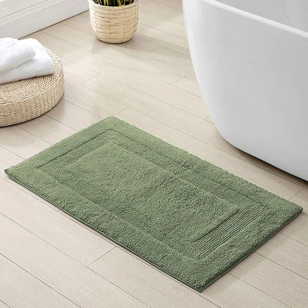 LUXE HOME INTERNATIONAL Bath Mat Cotton Super Soft Absorbent Paris Mat, Hotel Bath Mat for Bathroom, Kitchen, Doormat, Floor mat - 40x60 cm, Pista