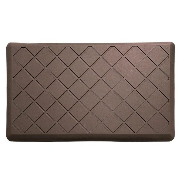 LUXE HOME INTERNATIONAL Anti-Fatigue (45x75 cm) Kitchen Mat – Cushioned Support, Stylish and Durable, Easy to Clean, Non-Slip Bottom – Ideal for Kitchen, Desk, Laundry, Garage - 45x75 cm, Brown
