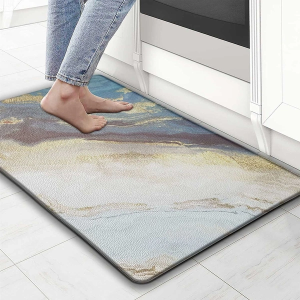 LUXE HOME INTERNATIONAL Anti-Fatigue Kitchen Mat Non-Slip Cushioned Comfort Mat - Geometric Pattern Standing Desk Mat - Waterproof and Easy to Clean for Home and Office - 45x75 cm, Texture