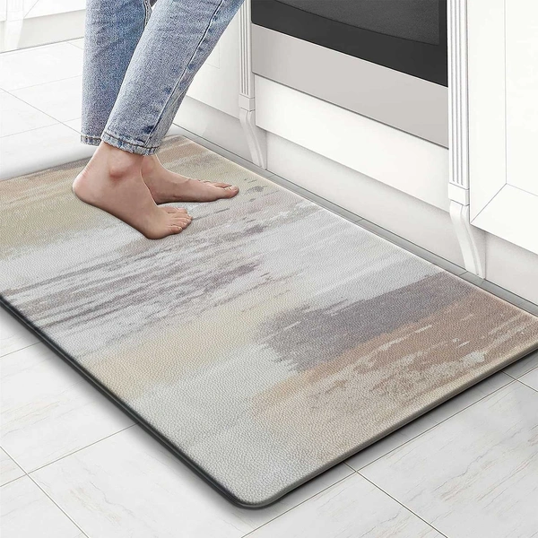 LUXE HOME INTERNATIONAL Anti-Fatigue Kitchen Mat Non-Slip Cushioned Comfort Mat - Geometric Pattern Standing Desk Mat - Waterproof and Easy to Clean for Home and Office - 45x75 cm, Abstract