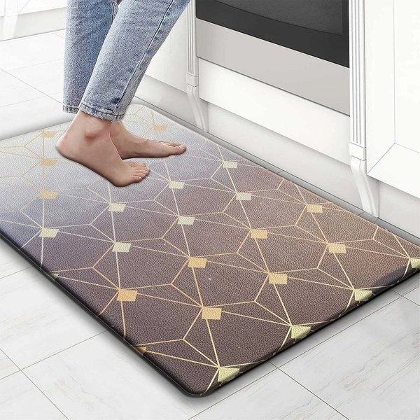 LUXE HOME INTERNATIONAL Anti-Fatigue Kitchen Mat Non-Slip Cushioned Comfort Mat - Geometric Pattern Standing Desk Mat - Waterproof and Easy to Clean for Home and Office - 45x75 cm, Gradation