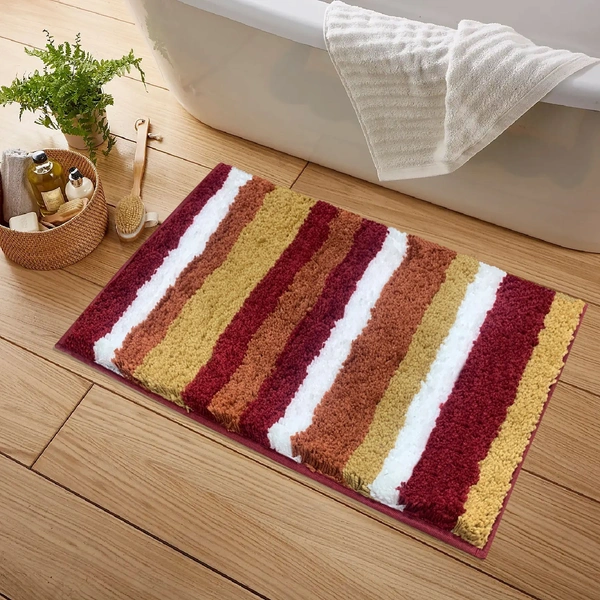 LUXE HOME INTERNATIONAL Bathmat Italia Microfiber 2500 GSM Anti-Skid Super Soft ( Cinnamon , 40 Cm x 60 Cm , Pack of 1 ) - 40x60 cm, Chinnamon