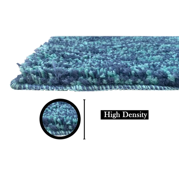 LUXE HOME INTERNATIONAL Bathmat Moscow Microfiber 1600 GSM Anti-Skid ( Ocean , 38 Cm x 58 Cm , Pack of 1 )