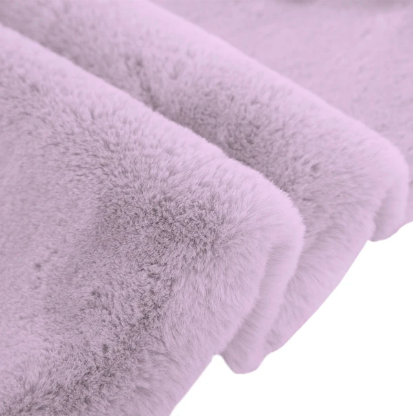 LUXE HOME INTERNATIONAL Luxe Home Bath Mat Super Soft Anti Skid Rabbit Fur (1000 GSM) Bathroom Mats ( 40 X 60 cm , Lilac ) Pack of 1 - 40x60 cm