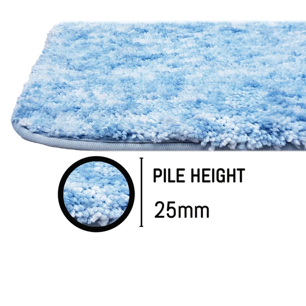 LUXE HOME INTERNATIONAL Luxe Home Bath mat Super Soft Anti Skid Hawaii Contour Set of 3 Piece Rugs for Bathroom ( Cloud, Medium ) - 45x75 cm, Cloud