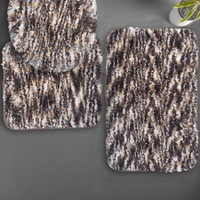 LUXE HOME INTERNATIONAL Luxe Home Bath mat Super Soft Anti Skid Hawaii Contour Set of 3 Piece Rugs for Bathroom ( Walnut, Medium ) - 45x75 cm, Walnut