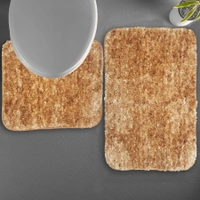 LUXE HOME INTERNATIONAL Luxe Home Bath mat Super Soft Anti Skid Hawaii Contour Set of 2 Piece Rugs for Bathroom ( Anti Gold, Medium ) - 45x75 cm, Anti Gold