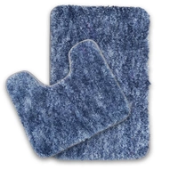 LUXE HOME INTERNATIONAL Luxe Home Bath mat Super Soft Anti Skid Hawaii Contour Set of 2 Piece Rugs for Bathroom ( Charcoal, Medium ) - 45x75 cm, Charcoal
