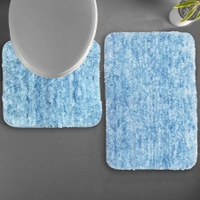 LUXE HOME INTERNATIONAL Luxe Home Bath mat Super Soft Anti Skid Hawaii Contour Set of 2 Piece Rugs for Bathroom ( Cloud, Medium ) - 45x75 cm, Charcoal