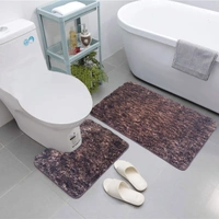 LUXE HOME INTERNATIONAL Luxe Home Bath mat Super Soft Anti Skid Hawaii Contour Set of 2 Piece Rugs for Bathroom ( Cocoa, Medium ) - 45x75 cm, Cocoa