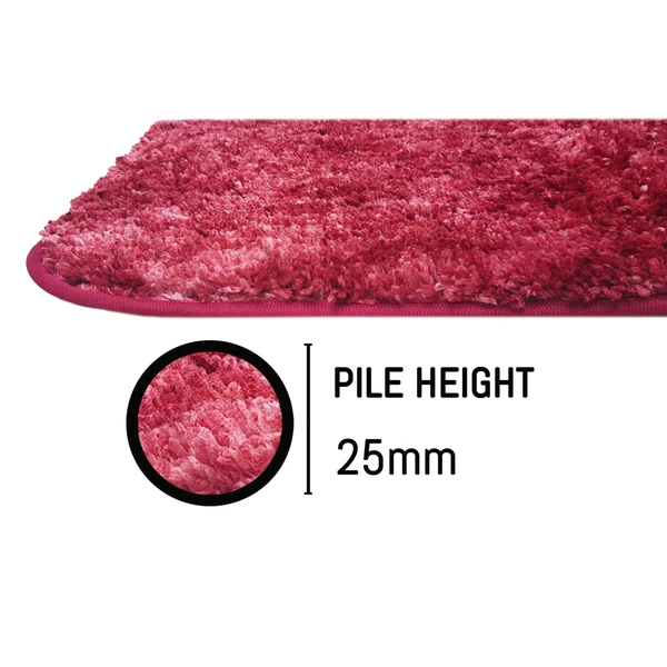 LUXE HOME INTERNATIONAL LuxeHomeBathmatSuperSoftAntiSkidHawaiiContourSetof2PieceRugsforBathroom(PastelRed,Medium) - 45x75, Red