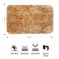 LUXE HOME INTERNATIONAL Luxe Home Bath mat Super Soft Anti Skid Hawaii Rugs for Bathroom ( Anti Gold, Medium ) Pc-1 - 45x75 cm, Anti Gold