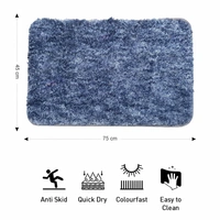 LUXE HOME INTERNATIONAL Luxe Home Bath mat Super Soft Anti Skid Hawaii Rugs for Bathroom ( Charcoal, Medium ) Pc-1 - 45x75 cm, Charcoal