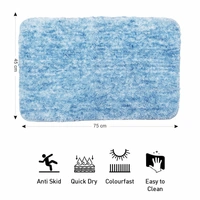 LUXE HOME INTERNATIONAL Luxe Home Bath mat Super Soft Anti Skid Hawaii Rugs for Bathroom ( Cloud, Medium ) Pc-1 - 45x75 cm, Cloudy