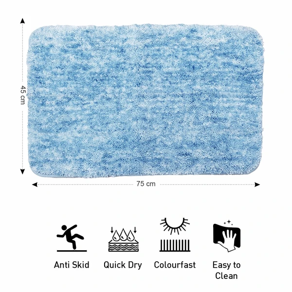 LUXE HOME INTERNATIONAL Luxe Home Bath mat Super Soft Anti Skid Hawaii Rugs for Bathroom ( Cloud, Medium ) Pc-1 - 45x75, Cloudy