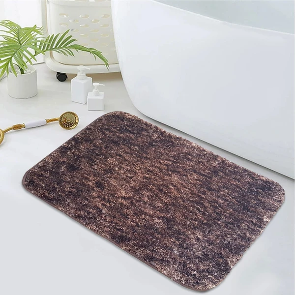 LUXE HOME INTERNATIONAL Luxe Home Bath mat Super Soft Anti Skid Hawaii Rugs for Bathroom ( Cocoa, Medium ) Pc-1 - 45x75, Cocoa