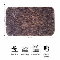 LUXE HOME INTERNATIONAL Luxe Home Bath mat Super Soft Anti Skid Hawaii Rugs for Bathroom ( Cocoa, Medium ) Pc-1 - 45x75 cm, Cocoa