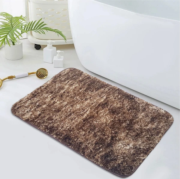 LUXE HOME INTERNATIONAL Luxe Home Bath mat Super Soft Anti Skid Hawaii Rugs for Bathroom ( Rock Brown, Medium ) Pc-1 - 45x75, Brown