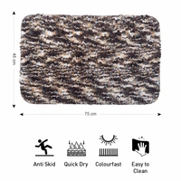 LUXE HOME INTERNATIONAL Luxe Home Bath mat Super Soft Anti Skid Hawaii Rugs for Bathroom ( Walnut, Medium ) Pc-1 - 45x75 cm, Wallnut