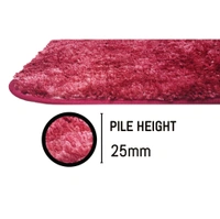 LUXE HOME INTERNATIONAL Luxe Home Bath mat Super Soft Anti Skid Hawaii Contour Set of 3 Piece Rugs for Bathroom ( Pastel Red, Large ) - 60x90 cm, Pastel Red