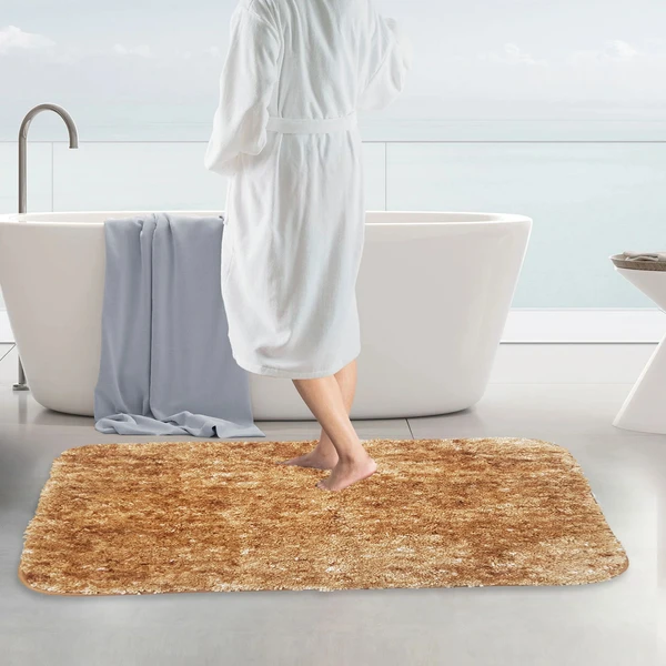 LUXE HOME INTERNATIONAL Luxe Home Bath mat Super Soft Anti Skid Hawaii Rugs for Bathroom ( Anti Gold, Large ) Pc-1 - 60x90, Anti-Gold