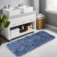 LUXE HOME INTERNATIONAL Luxe Home Bath mat Super Soft Anti Skid Hawaii Rugs for Bathroom ( Charcoal, Large ) Pc-1 - 60x90 cm, Charcoal