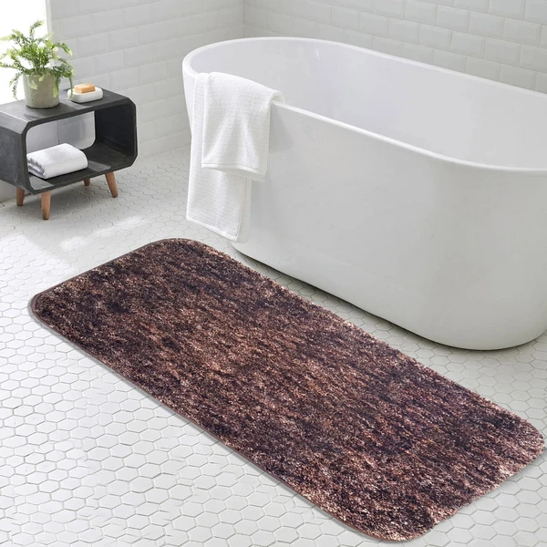 LUXE HOME INTERNATIONAL Luxe Home Bath mat Super Soft Anti Skid Hawaii Rugs for Bathroom ( Cocoa, Large ) Pc-1 - 60x90, Cocoa