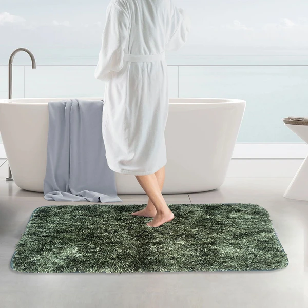 LUXE HOME INTERNATIONAL LuxeHomeBathmatSuperSoftAntiSkidHawaiiRugsforBathroom(HunterGreen,Large)Pc-1 - 60x90, Hunter-Green