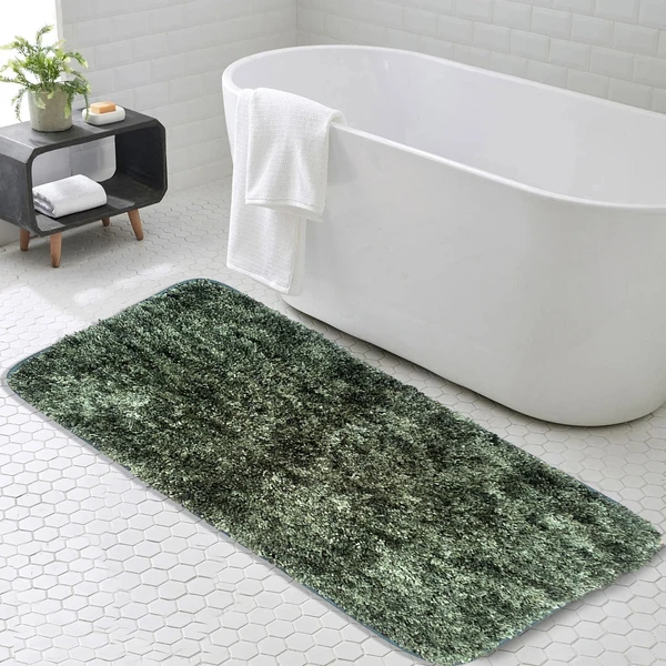 LUXE HOME INTERNATIONAL LuxeHomeBathmatSuperSoftAntiSkidHawaiiRugsforBathroom(HunterGreen,Large)Pc-1 - 60x90, Hunter-Green