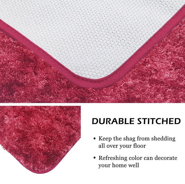 LUXE HOME INTERNATIONAL Luxe Home Bath mat Super Soft Anti Skid Hawaii Rugs for Bathroom ( Pastel Red, Large ) Pc-1 - 60x90 cm, Pastel Red
