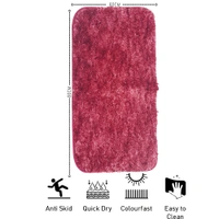 LUXE HOME INTERNATIONAL Luxe Home Bath mat Super Soft Anti Skid Hawaii Rugs for Bathroom ( Pastel Red, Large ) Pc-1 - 60x90 cm, Pastel Red