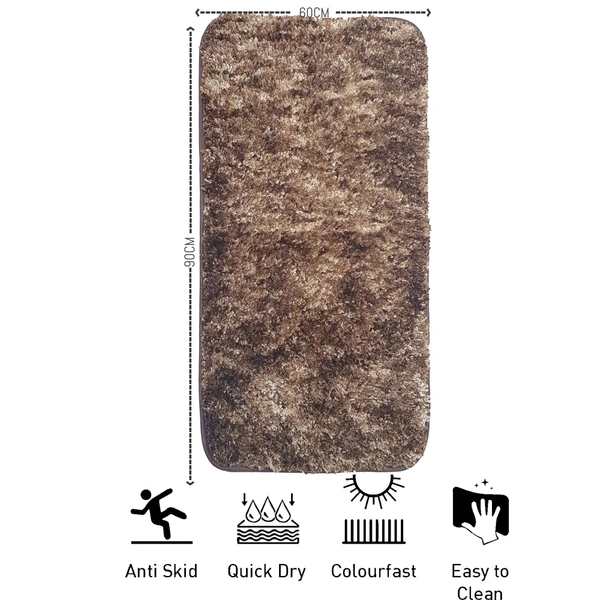 LUXE HOME INTERNATIONAL LuxeHomeBathmatSuperSoftAntiSkidHawaiiRugsforBathroom(RockBrown,Large)Pc-1 - 60x90, Rock-Brown