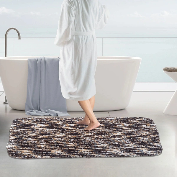 LUXE HOME INTERNATIONAL Luxe Home Bath mat Super Soft Anti Skid Hawaii Rugs for Bathroom ( Walnut, Large ) Pc-1 - 60x90 cm, Walnut