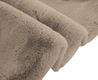 LUXE HOME INTERNATIONAL Ruffle Ultra Soft Rabbit Fur Area Rugs Anti-Skid Water Absorbant/Soaking Washable Mat for Bathroom/Entrance/Kitchen/Bedside/Door/Living-Room/Prayer Room ( Pack of 1, Taupe, 16" x 24") (40 x 60 cm) - 40x60 cm, Taupe