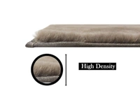 LUXE HOME INTERNATIONAL Ruffle Ultra Soft Rabbit Fur Area Rugs Anti-Skid Water Absorbant/Soaking Washable Mat for Bathroom/Entrance/Kitchen/Bedside/Door/Living-Room/Prayer Room ( Pack of 1, Taupe, 16" x 24") (40 x 60 cm) - 40x60 cm, Taupe