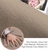 LUXE HOME INTERNATIONAL Carpet Super Soft Anti Skid Rabbit Fur Area Rugs for Bedroom, Living-Room, Office, Hotels - 6x9 Feet, Taupe
