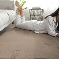 LUXE HOME INTERNATIONAL Carpet Super Soft Anti Skid Rabbit Fur Area Rugs for Bedroom, Living-Room, Office, Hotels - 6x9 Feet, Taupe